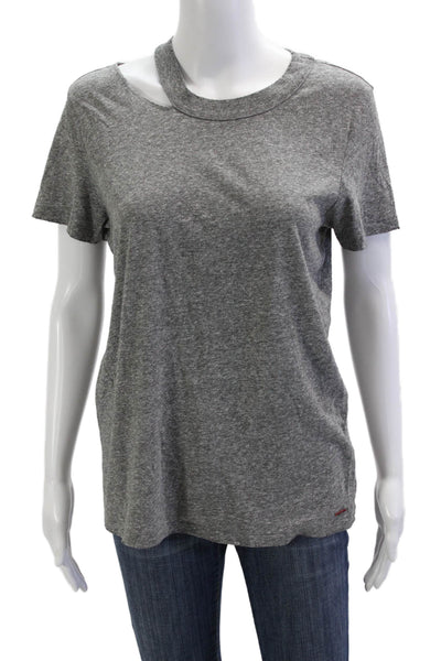 Philanthropy Womens Basic Gray Crew Neck Short Sleeve T Shirt Size M