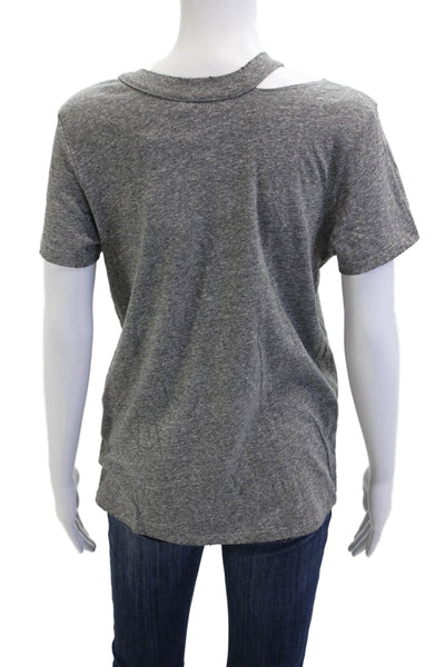 Philanthropy Womens Basic Gray Crew Neck Short Sleeve T Shirt Size M