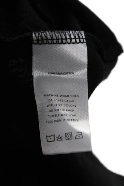Lilla P Womens Basic Black Pima Cotton Round Neck 3/4 Sleeve T-Shirt Size XL