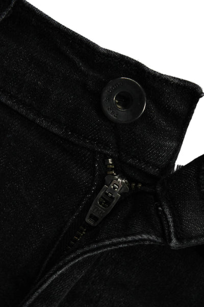 Rag & Bone Womens Ankle Skinny Jeans Black Mid Rise Button Size 26