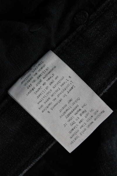 Rag & Bone Womens Ankle Skinny Jeans Black Mid Rise Button Size 26