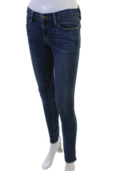 Frame Denim Womens Skinny Ankle Jeans Dark Blue Mid Rise Size 26