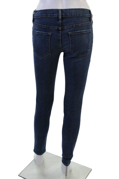 Frame Denim Womens Skinny Ankle Jeans Dark Blue Mid Rise Size 26