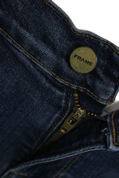 Frame Denim Womens Skinny Ankle Jeans Dark Blue Mid Rise Size 26