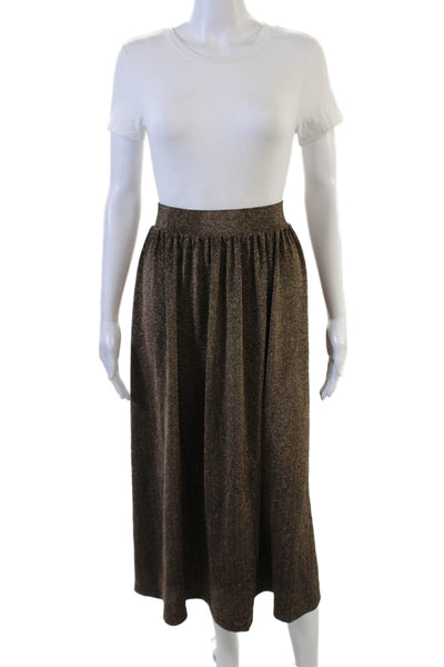 J Crew Womens A-Line Maxi Brown Metallic Skirt Size 2X
