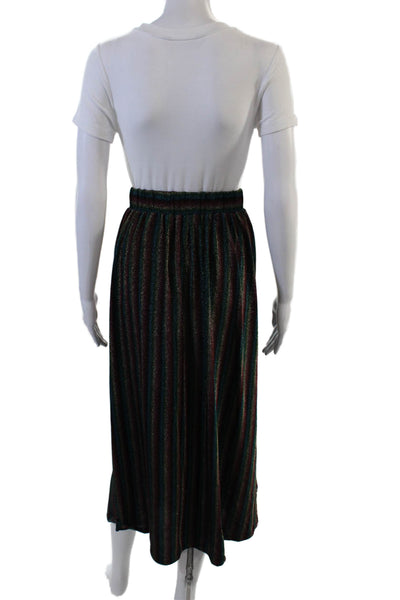 J Crew Women A-Line Maxi Black Striped Skirt Plus Size 2X