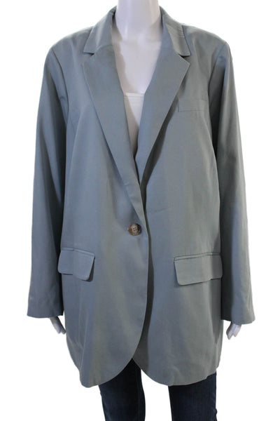 Madewell Womens Gray Collared Button Blazer Long Sleeve Size 2X