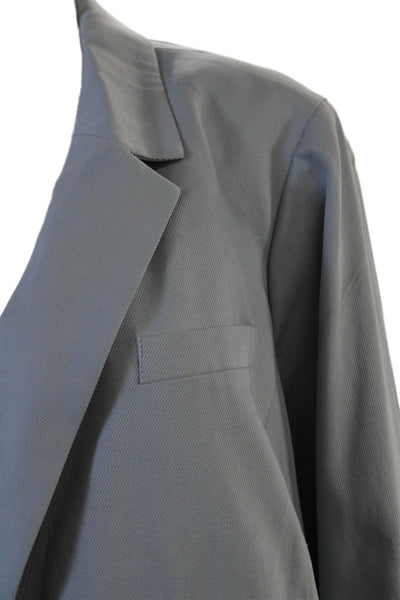 Madewell Womens Gray Collared Button Blazer Long Sleeve Size 2X