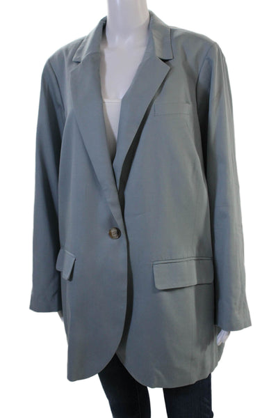 Madewell Womens Gray Collared Button Blazer Long Sleeve Size 2X