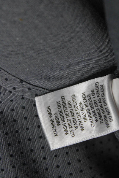 Banana Republic Mens Spread Buttonup Polka Dot Dark Gray Longsleeve Size L