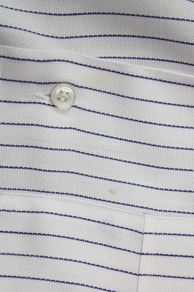 Lorenzini Mens Cotton Striped Point Collar Long Sleeve Dress Shirt Size M