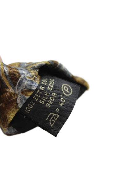 Ermenegildo Zegna Mens Silk Printed Necktie Brown Grey