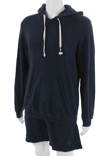 SOL ANGELES Mens Pullover Hoodie Dark Blue Drawstring Long Sleeve Size L