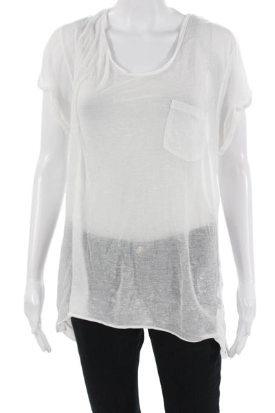 Rag & Bone Women Basic White Short Sleeve Round Neck T-Shirt Size L