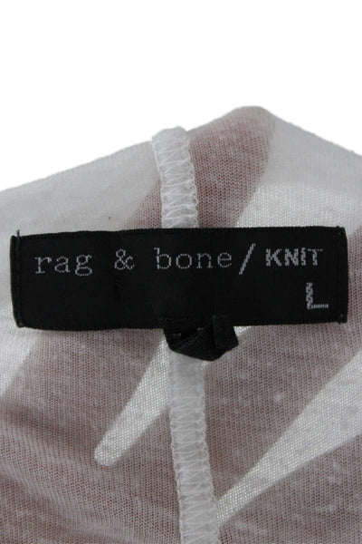 Rag & Bone Women Basic White Short Sleeve Round Neck T-Shirt Size L