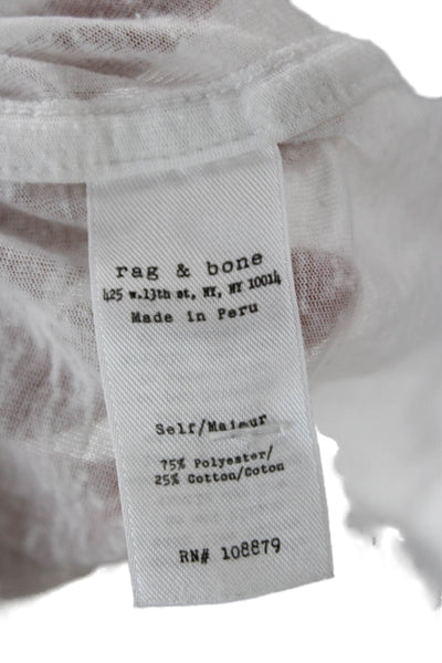 Rag & Bone Women Basic White Short Sleeve Round Neck T-Shirt Size L
