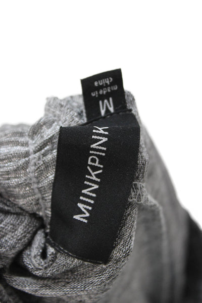 Mink Pink Unisex Sweat Shorts Gray Drawstring Size M