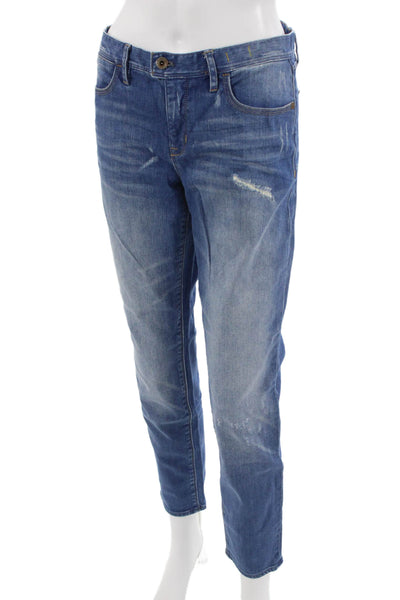 Madewell Women Ankle Cropped Jeans Blue Mid Rise Inseam 27 Size 30