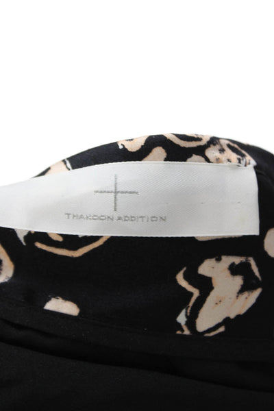 Thakoon Addition Unisex Black Graphic Print Silk Blend Shorts Size 6