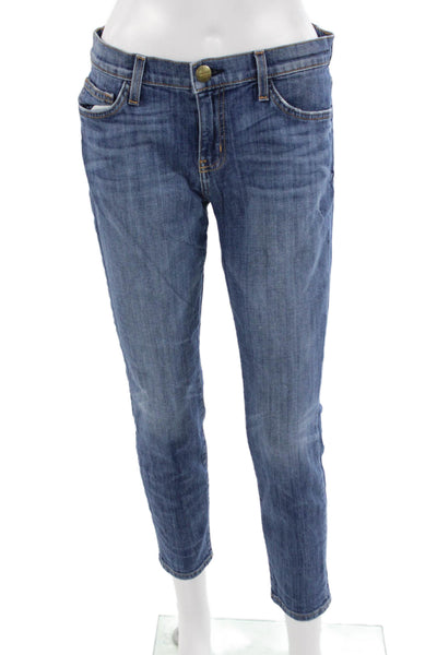 Current/Elliott Women Cropped Ankle Skinny Jeans Blue Mid Rise Size 29