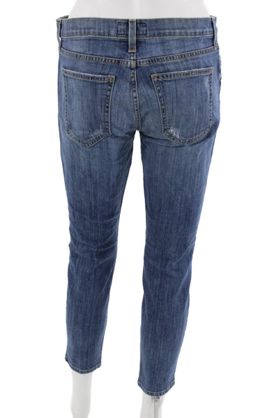Current/Elliott Women Cropped Ankle Skinny Jeans Blue Mid Rise Size 29