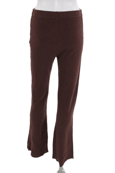 Skin Womens Button Down Shirt Pant Set Brown Cotton Blend Size 1