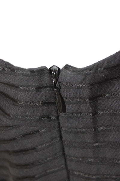 Topshop Womens Fit & Flare Tank Dress Black Striped Sleeveless Button Size 8