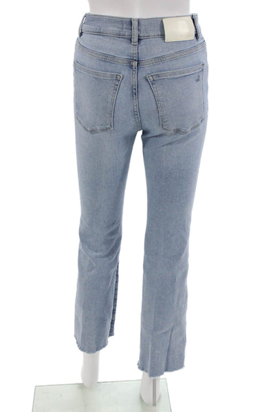 DL 1961 Women Cropped Straight Jeans Light Blue High Rise Size 26