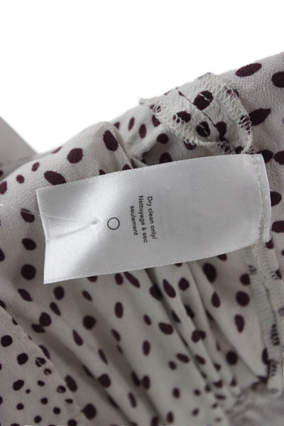 Rag & Bone Womens White Polka Dot Mock Neck Button Up Blouse Long Sleeve Size S