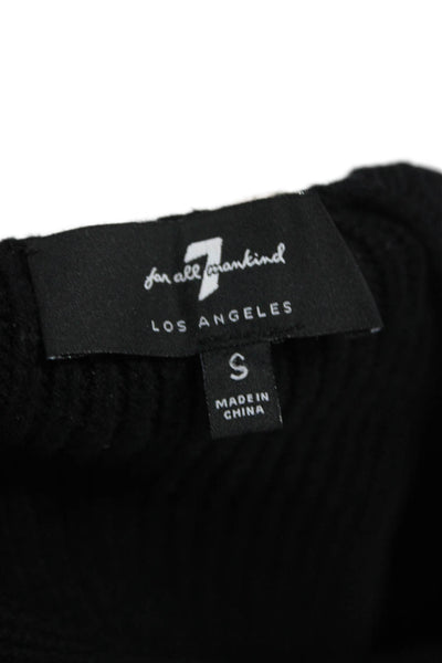 7 For All Mankind Womens Cropped Button Up Tank Sweater Black Size S