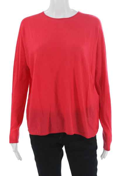 Maje Women Basic Linen Round Neck Long Sleeve Sweater Red Size M