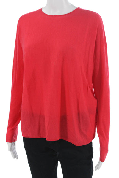 Maje Women Basic Linen Round Neck Long Sleeve Sweater Red Size M