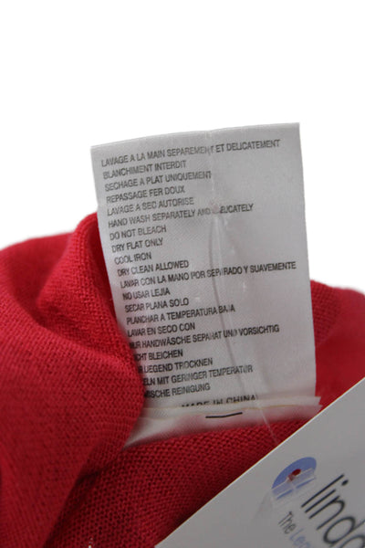 Maje Women Basic Linen Round Neck Long Sleeve Sweater Red Size M