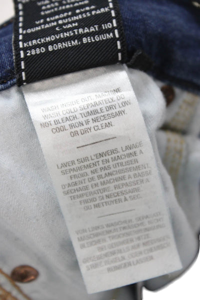 7 For All Mankind Women Bootcut Jeans Dark Blue Mid Rise Button Size 24