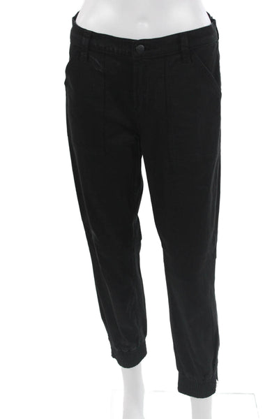 J Brand Womens Jogger Pants Black Button Closure Designer Size 25