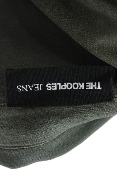 The Kooples Women Green Collared 3/4 Sleeve Jumpsuit Size 1