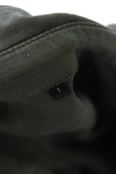 The Kooples Women Green Collared 3/4 Sleeve Jumpsuit Size 1