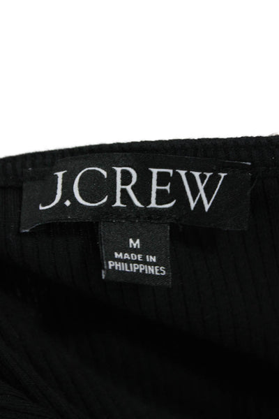 J Crew Women Basic Tank Black Sleeveless Round Neck Cotton Modal Blend Size M