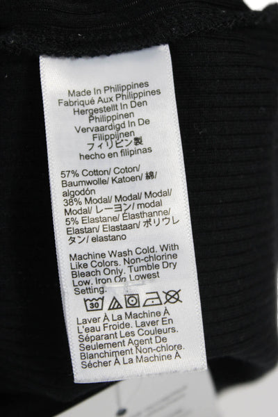 J Crew Women Basic Tank Black Sleeveless Round Neck Cotton Modal Blend Size M