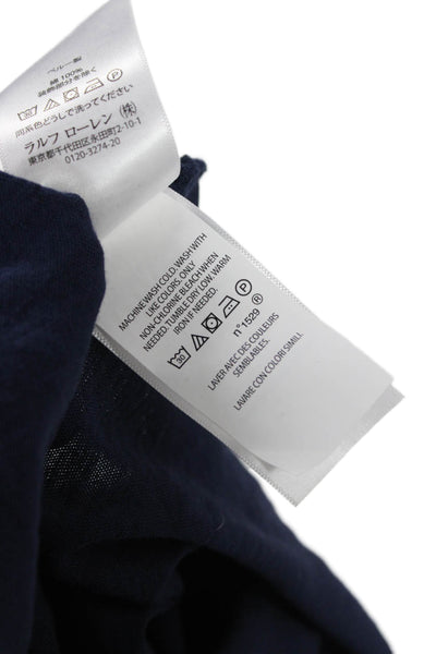 Polo Ralph Lauren Women Dark Blue V-Neck Short Sleeve Cotton T-Shirt Size S