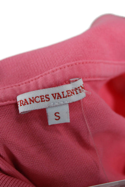 Frances Valentine Women Basic Pink Polo Collared Short Sleeve Polyester Size S