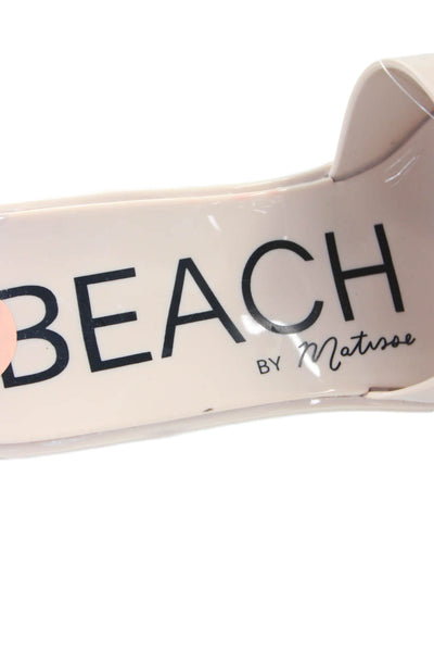 Beach by Matisse Womens Open Square Toe Block Heels Platform Mules Beige Size 7