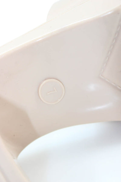 Beach by Matisse Womens Open Square Toe Block Heels Platform Mules Beige Size 7