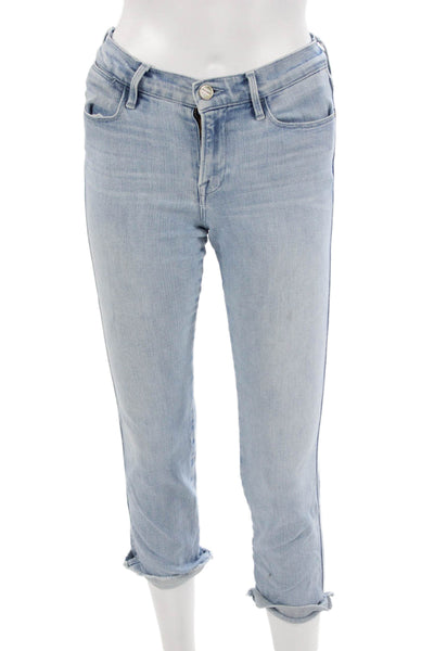 Frame Womens Light Blue Ankle Cropped Jeans Size 25