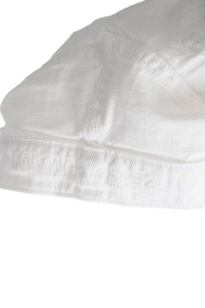 Citizens of Humanity Womens Cropped Boyfriend Jeans White Cotton Size 24