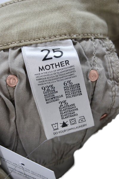 Mother Women Ankle Skinny Jeans Beige Button Closure Size 25