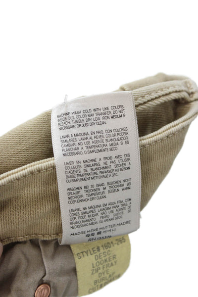 Mother Women Ankle Skinny Jeans Beige Button Closure Size 25