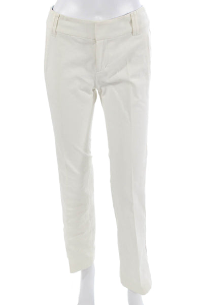 Pink Tartan Womens Dress Pants White Cotton Hook & Eye Inseam 28 Size 0