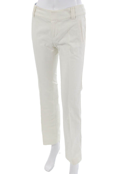Pink Tartan Womens Dress Pants White Cotton Hook & Eye Inseam 28 Size 0
