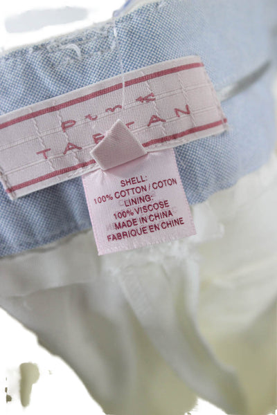 Pink Tartan Womens Dress Pants White Cotton Hook & Eye Inseam 28 Size 0